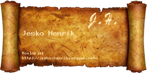 Jesko Henrik névjegykártya